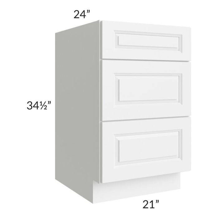 RTA Dakota White 21" Drawer Base Cabinet with 1 Decorative End Panel