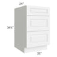 RTA Dakota White 21" Drawer Base Cabinet