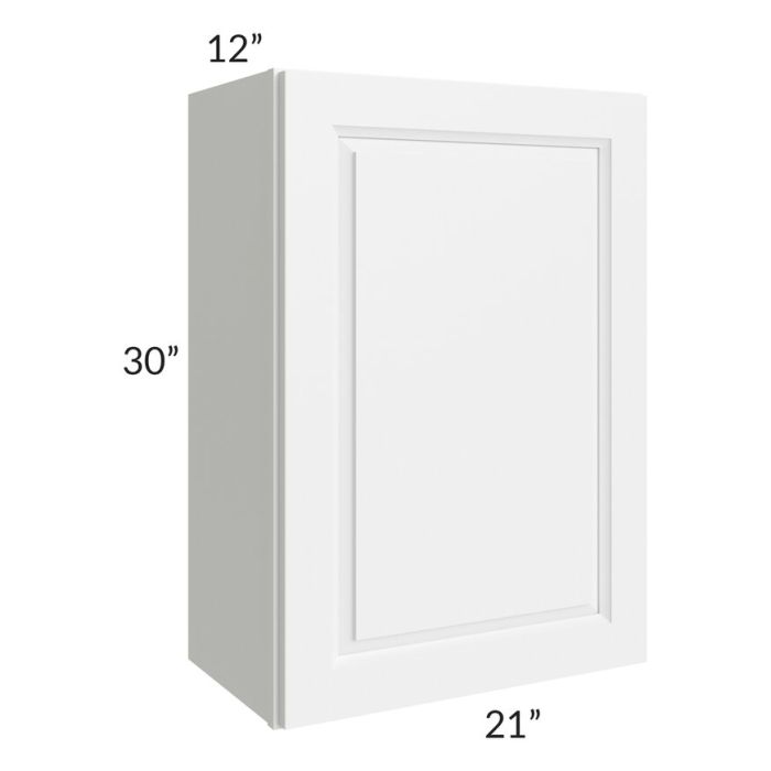 RTA Dakota White 21" x 30" Wall Cabinet with 2 Decorative End Panels