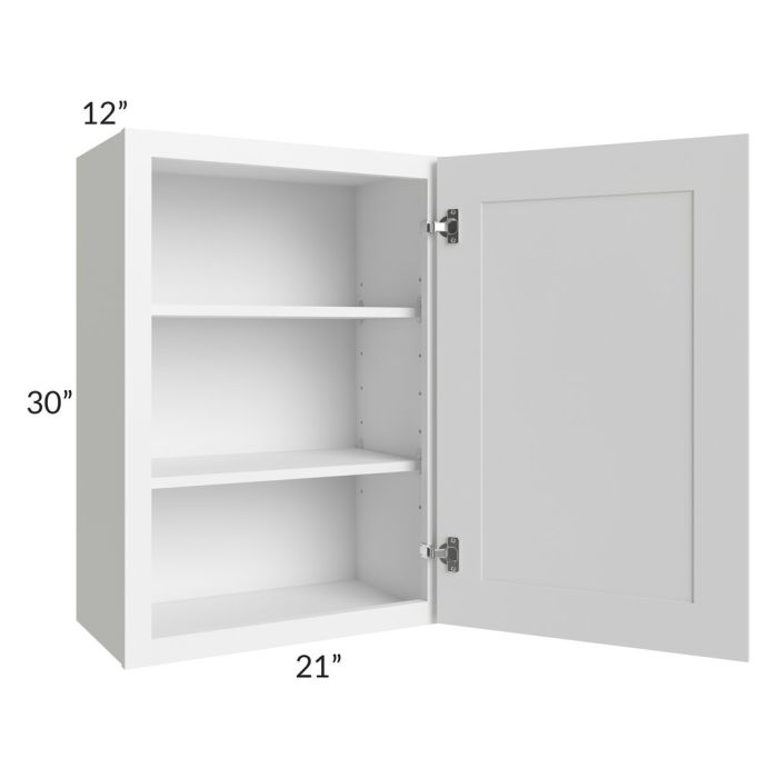RTA Dakota White 21" x 30" Wall Cabinet with 2 Decorative End Panels