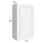 RTA Dakota White 21" x 36" Wall Cabinet with 2 Decorative End Panels