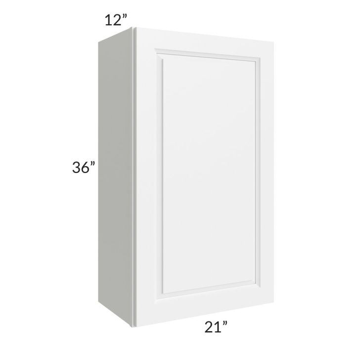 RTA Dakota White 21" x 36" Wall Cabinet with 2 Decorative End Panels