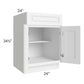 RTA Dakota White 24" Base Cabinet with 1 Decorative End Panel and 2 Roll Out Trays