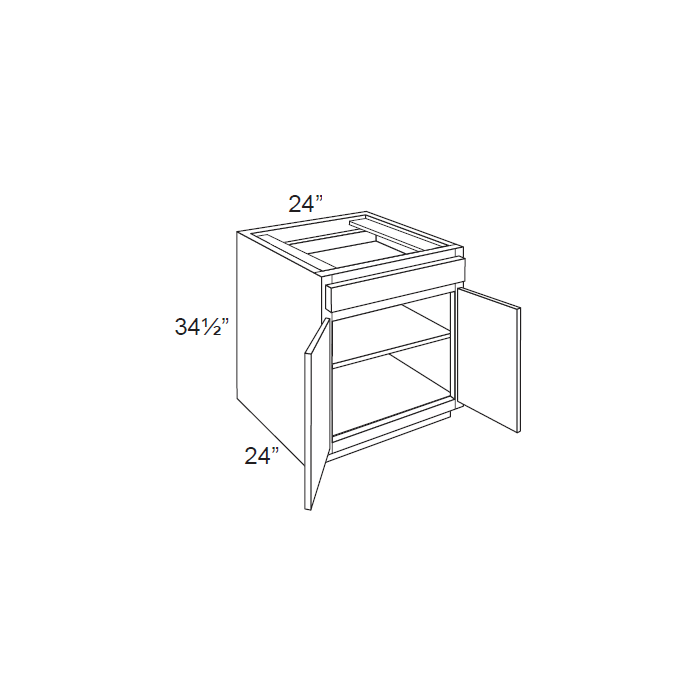 RTA Dakota White 24" Base Cabinet with 2 Decorative End Panels