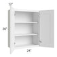 RTA Dakota White 24" x 30" Wall Cabinet with 1 Decorative End Panel