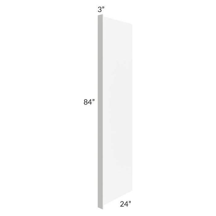 RTA Dakota White 24" x 84" Refrigerator End Panel with a 3" Return - Cut in Half