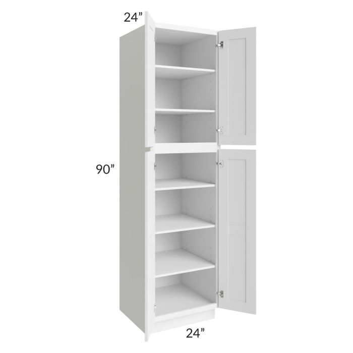 RTA Dakota White 24" x 90" Wall Pantry with 2 Roll Out Trays