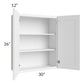 RTA Dakota White 30" x 36" Wall Cabinet with Mullion Glass Door