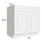 RTA Dakota White 33" Base Cabinet