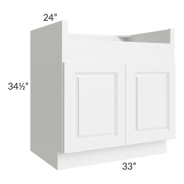 RTA Dakota White 33" Farm Sink Base Cabinet