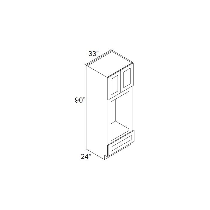 RTA Dakota White 33" x 90" Double Oven or Oven/Microwave Cabinet