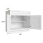RTA Dakota White 36" Base Cabinet with 2 Decorative End Panels and 2 Roll Out Trays