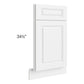 RTA Dakota White 36" Base Diagonal Corner Sink Front Only