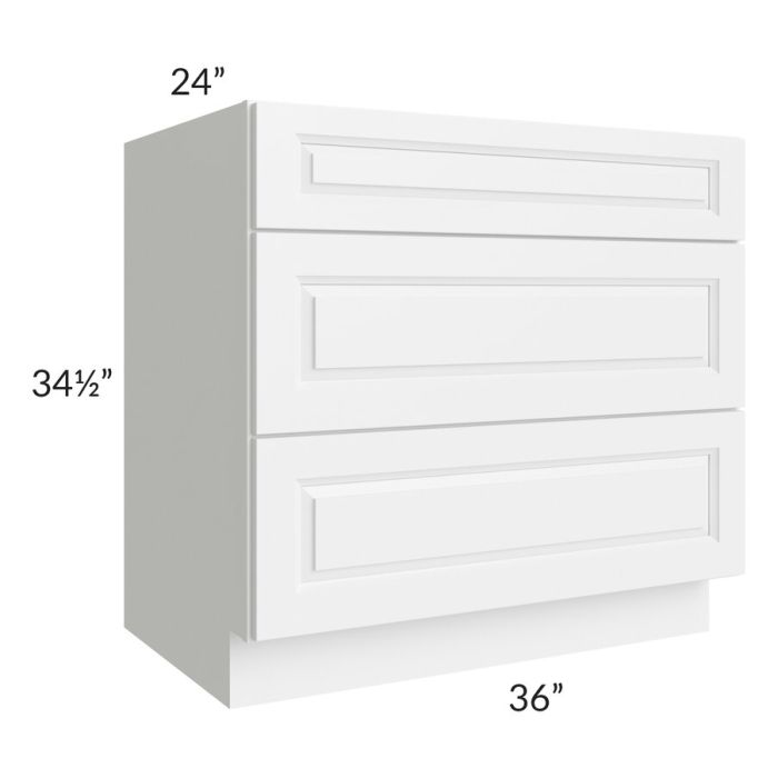 RTA Dakota White 36" Drawer Base Cabinet