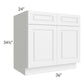 RTA Dakota White 36" Sink Base Cabinet