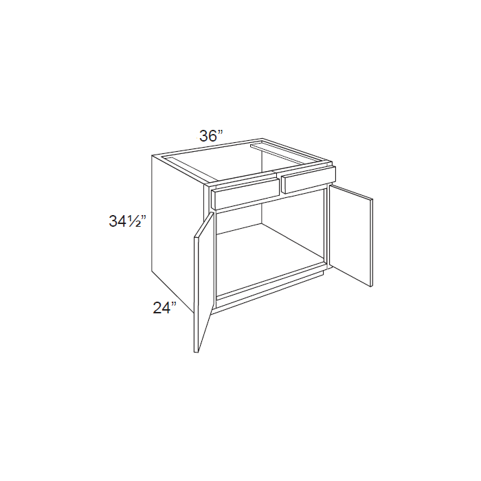 RTA Dakota White 36" Sink Base Cabinet