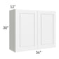 RTA Dakota White 36" x 30" Wall Cabinet with Mullion Glass Door