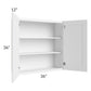 RTA Dakota White 36" x 36" Wall Cabinet with 2 Decorative End Panels and Mullion Glass Door