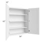 RTA Dakota White 36" x 42" Wall Cabinet with 1 Decorative End Panel and Mullion Glass Door