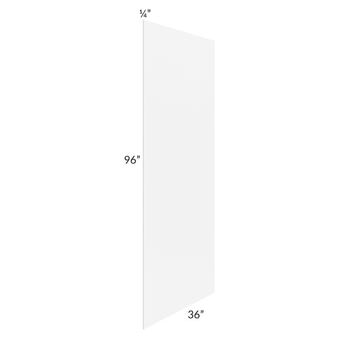 RTA Dakota White 36" x 96" Finished Back Panel - Cut in Half