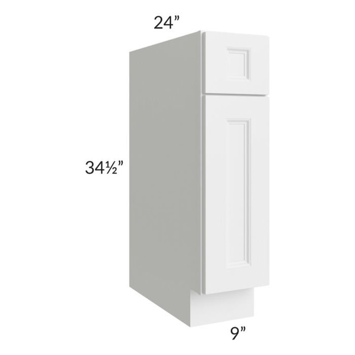 RTA Dakota White 9" Base Cabinet with 2 Decorative End Panels