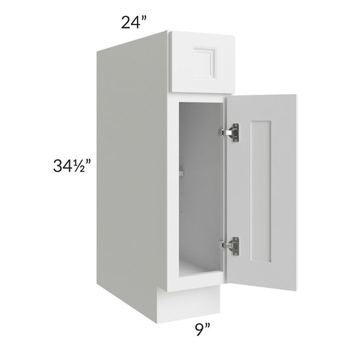 RTA Dakota White 9" Base Cabinet with 2 Decorative End Panels