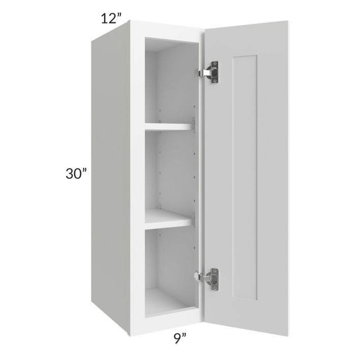 RTA Dakota White 9" x 30" Wall Cabinet with 1 Decorative End Panel