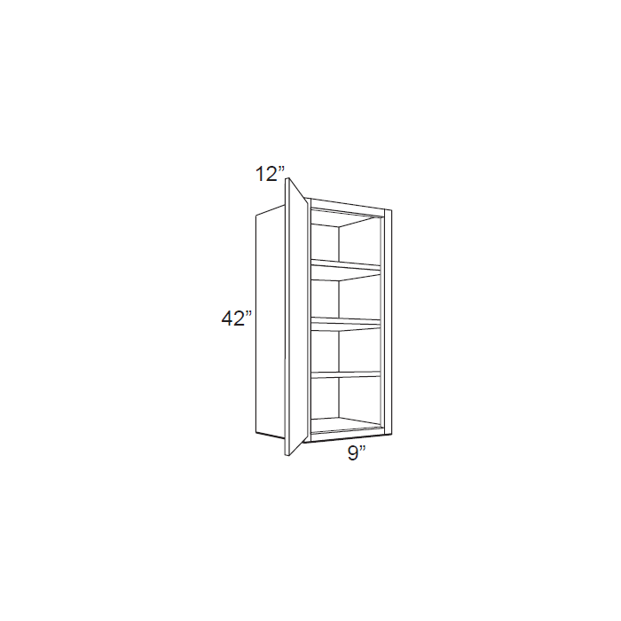 RTA Dakota White 9" x 42" Wall Cabinet