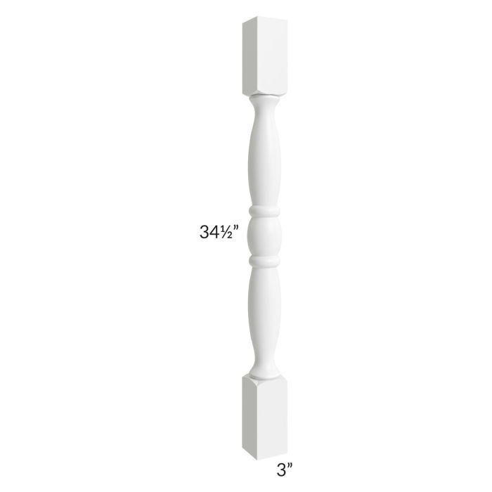 RTA Dakota White Decorative Leg with a Wall Filler