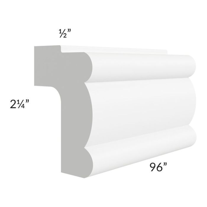 RTA Dakota White TLRM8-GW 96" Light Rail Molding - Cut Molding in Half (Two 4ft sections)