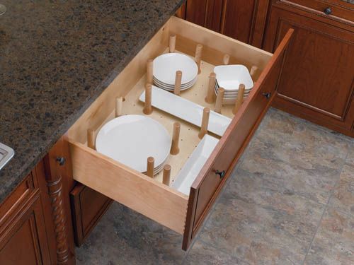 RTA Drawer Peg System with Wood Pegs for 36" and 39" Wide Base Cabinet