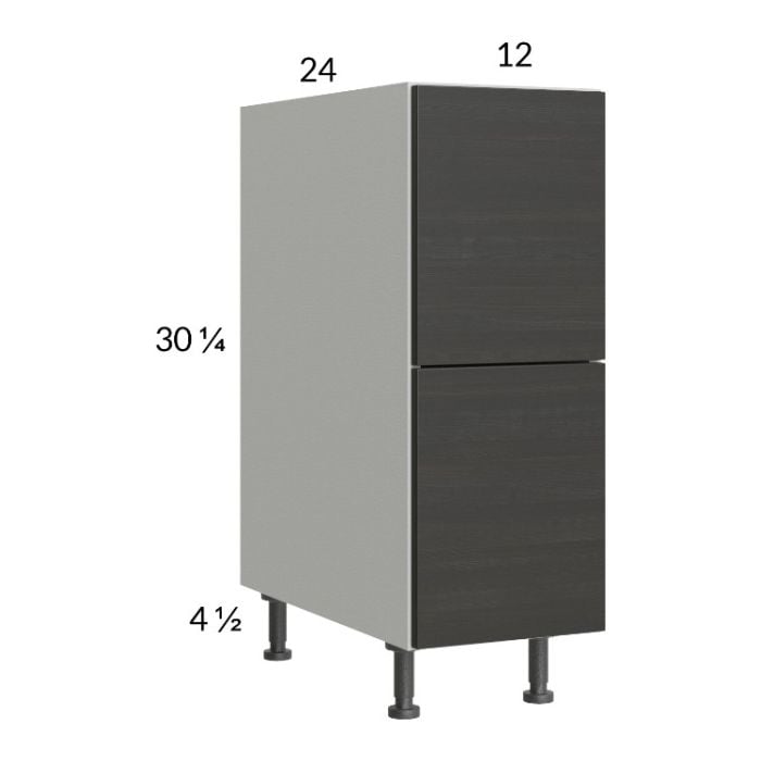 RTA Euro Cafe 12" 2-Drawer Base Cabinet with 1 Inner Drawer