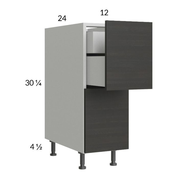 RTA Euro Cafe 12" 2-Drawer Base Cabinet with 1 Inner Drawer and 2 Finished End Panels