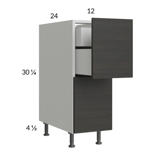 RTA Euro Cafe 12" 2-Drawer Base Cabinet with 1 Inner Drawer