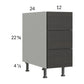 RTA Euro Cafe 12" 3-Drawer Desk Base Cabinet with 2 Finished End Panels