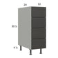 RTA Euro Cafe 12" 4-Drawer Base Cabinet with 2 Finished End Panels