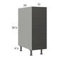 RTA Euro Cafe 12" Full Height Door Base Pullout Cabinet with 2 Finished End Panels