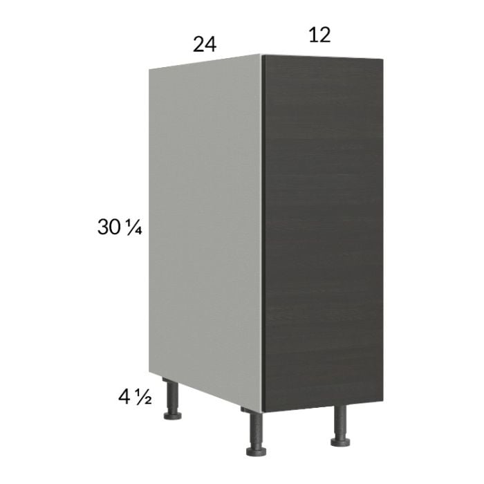 RTA Euro Cafe 12" Full Height Door Base Pullout Cabinet with 2 Finished End Panels