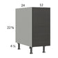 RTA Euro Cafe 12" Full Height Door Desk Base Cabinet with 2 Finished End Panels