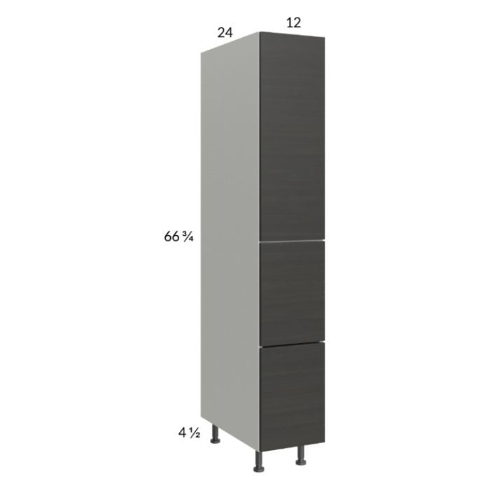 RTA Euro Cafe 12" x 71-1/4" Utility Cabinet with 1 Door, 2 Drawers and 1 Finished End Panel