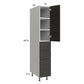 RTA Euro Cafe 12" x 71-1/4" Utility Cabinet with 1 Door, 3 Drawers, and 1 Finished End Panel
