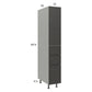 RTA Euro Cafe 12" x 71-1/4" Utility Cabinet with 1 Door, 3 Drawers, and 2 Finished End Panels