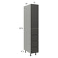 RTA Euro Cafe 12" x 71-1/4" Utility Cabinet with 1 Door, 4 Drawers, and 1 Finished End Panel