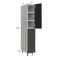 RTA Euro Cafe 12" x 71-1/4" Utility Cabinet with 1 Door, 4 Drawers, and 2 Finished End Panels