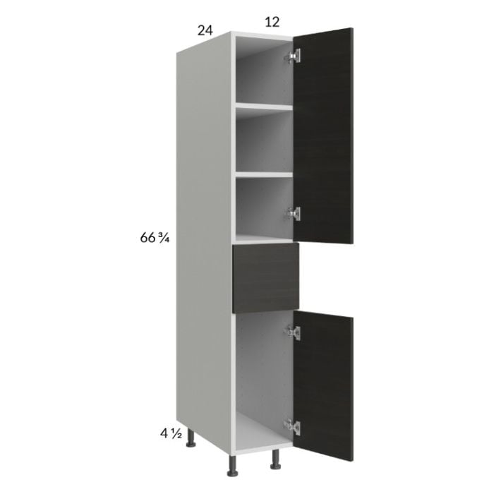 RTA Euro Cafe 12" x 71-1/4" Utility Cabinet with 2 Doors, 1 Drawer, and 1 Finished End Panel