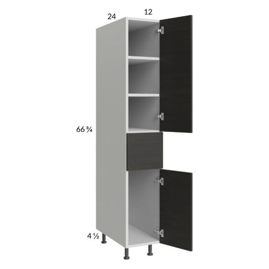 RTA Euro Cafe 12" x 71-1/4" Utility Cabinet with 2 Doors, 1 Drawer, and 2 Finished End Panels