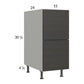 RTA Euro Cafe 15" 2-Drawer Base Cabinet with 1 Inner Drawer and 1 Finished End Panel