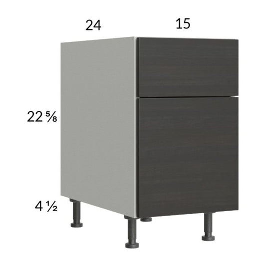 RTA Euro Cafe 15" 2-Drawer Desk Base Cabinet with 2 Finished End Panels