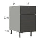 RTA Euro Cafe 15" 2-Drawer Desk Base Cabinet