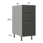 RTA Euro Cafe 15" 3-Drawer Base Cabinet with 1 Finished End Panel